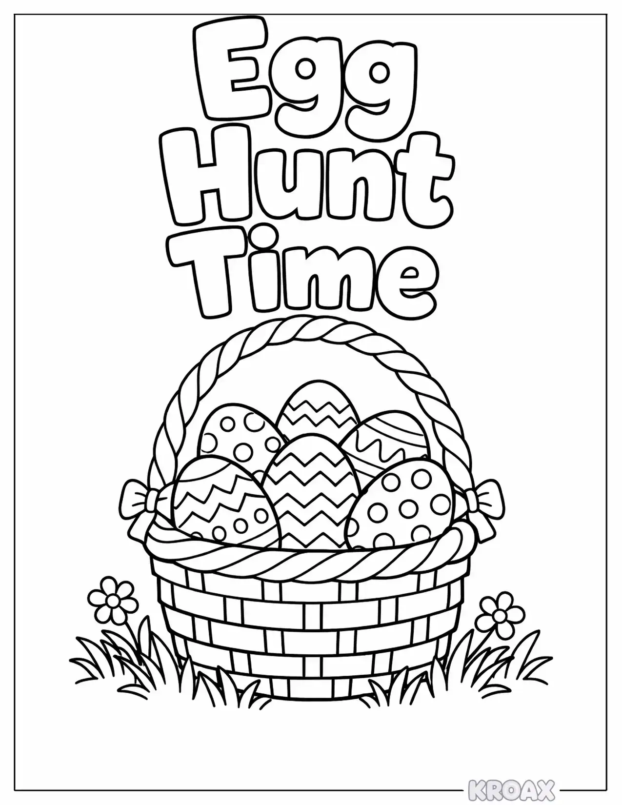 easter egg basket printable coloring page
