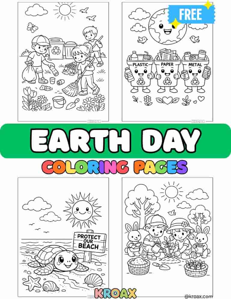 Earth Day Coloring Pages featured