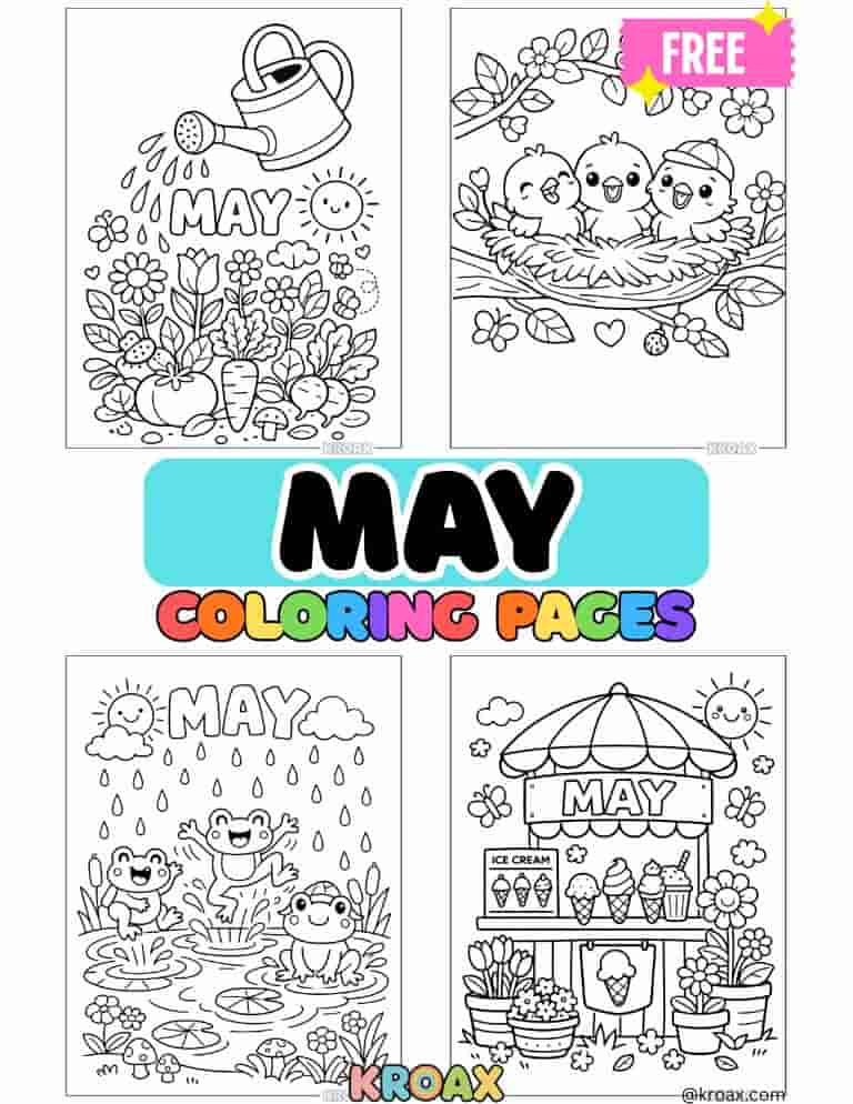 May Coloring Pages featured