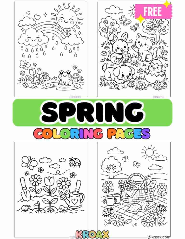 Spring Coloring Pages featured