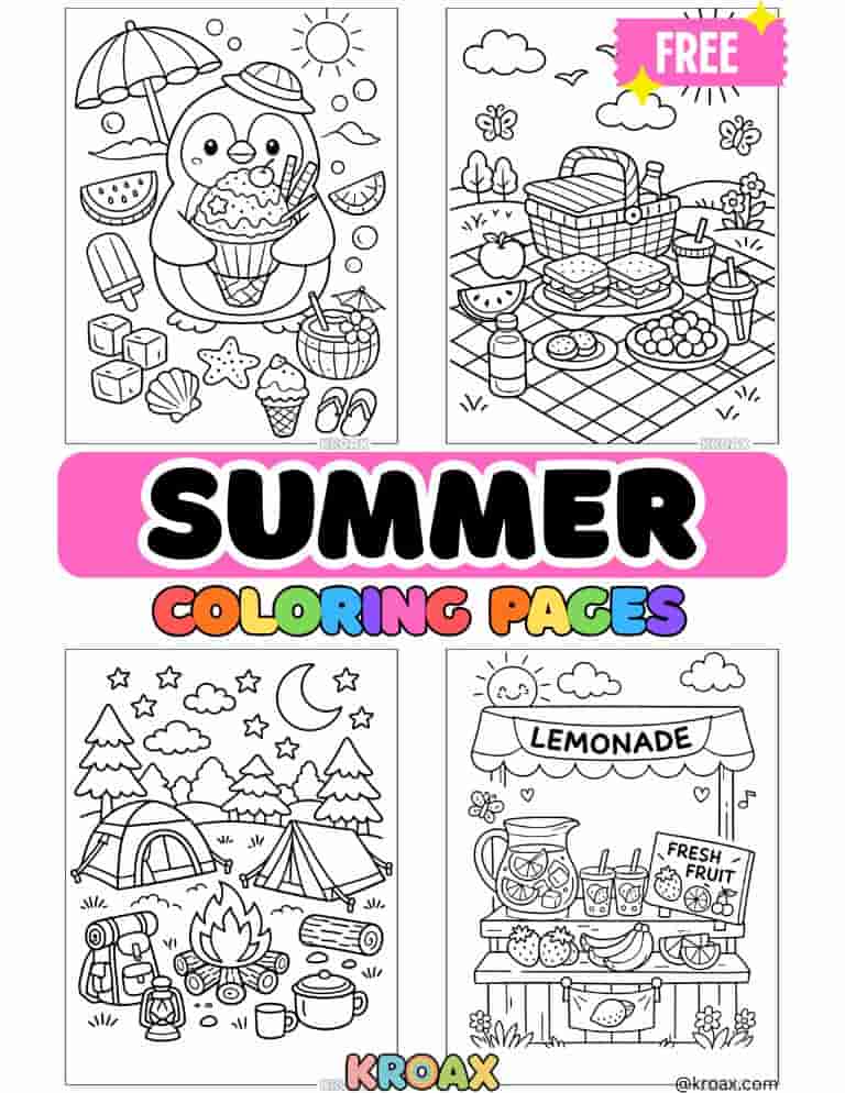 Summer Coloring Pages featured