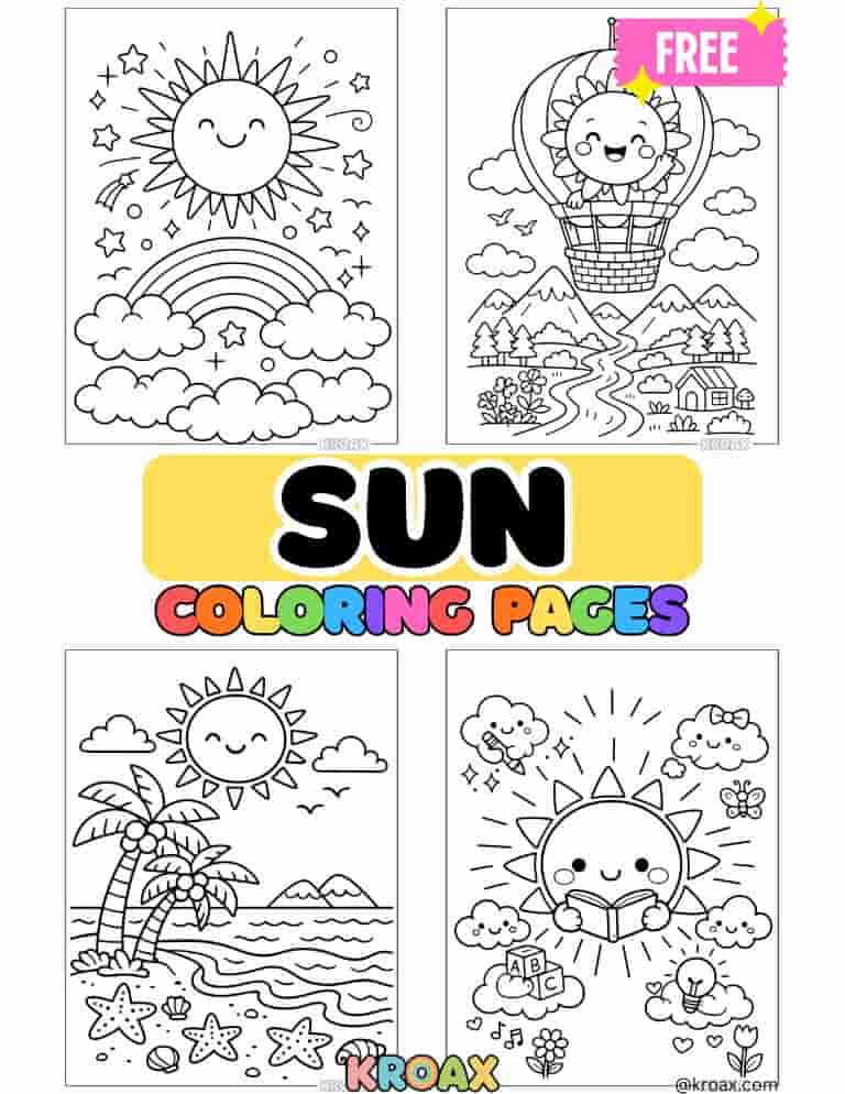 Sun Coloring Pages featured