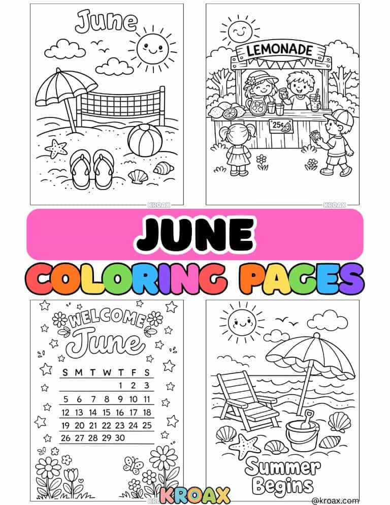 free printable june coloring pages