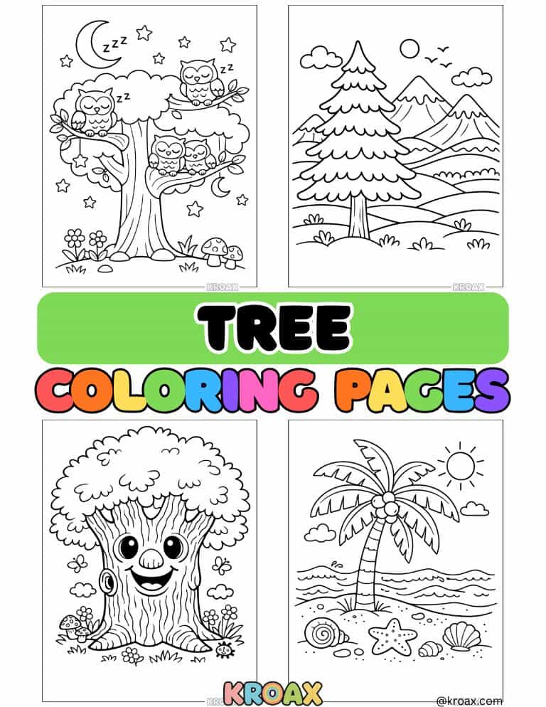 free printable tree coloring pages