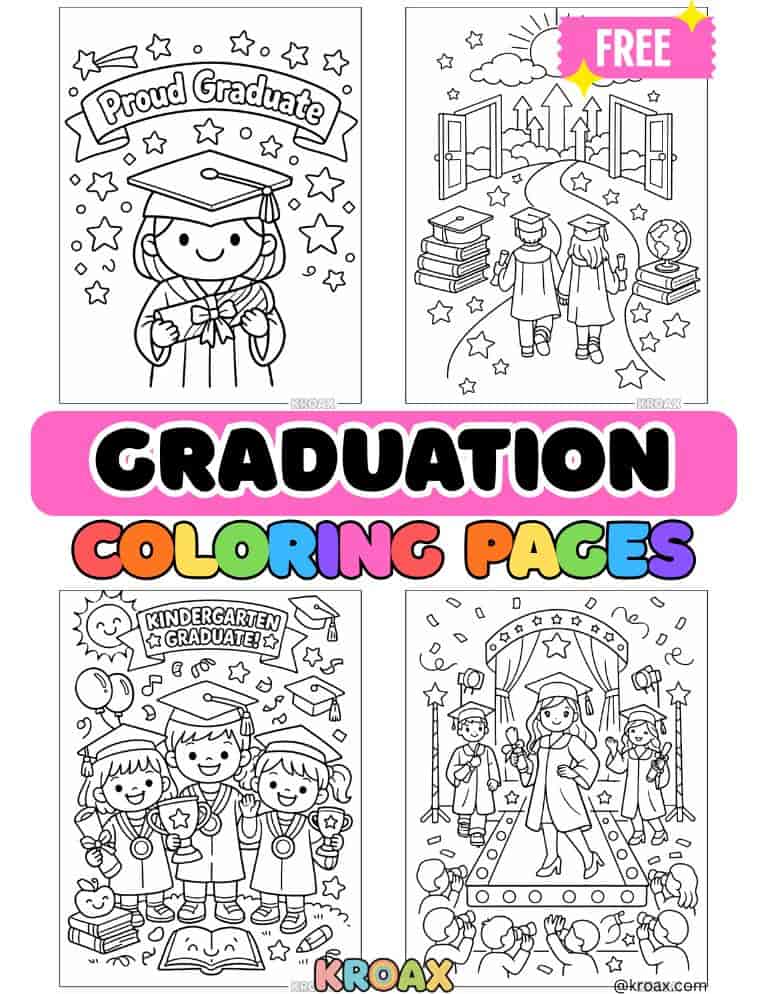 Graduation coloring pages featured