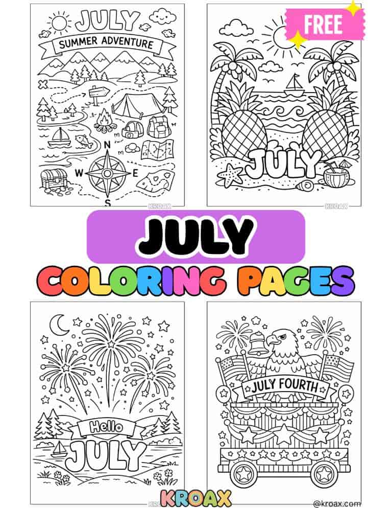 July coloring pages featured