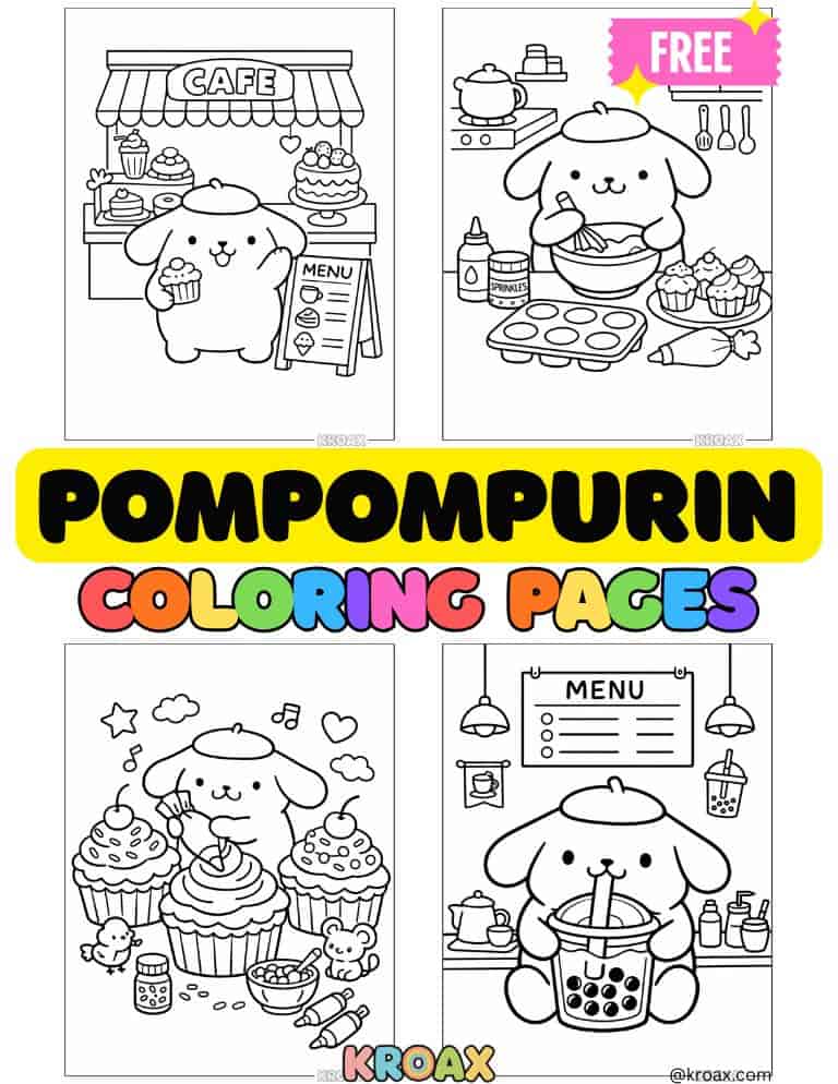 Pompompurin coloring pages featured