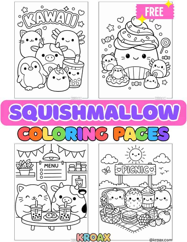 Squishmallow coloring pages featured