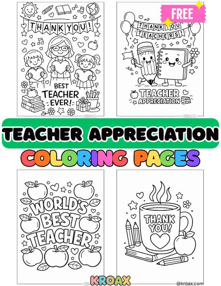 Teacher Appreciation coloring pages featured