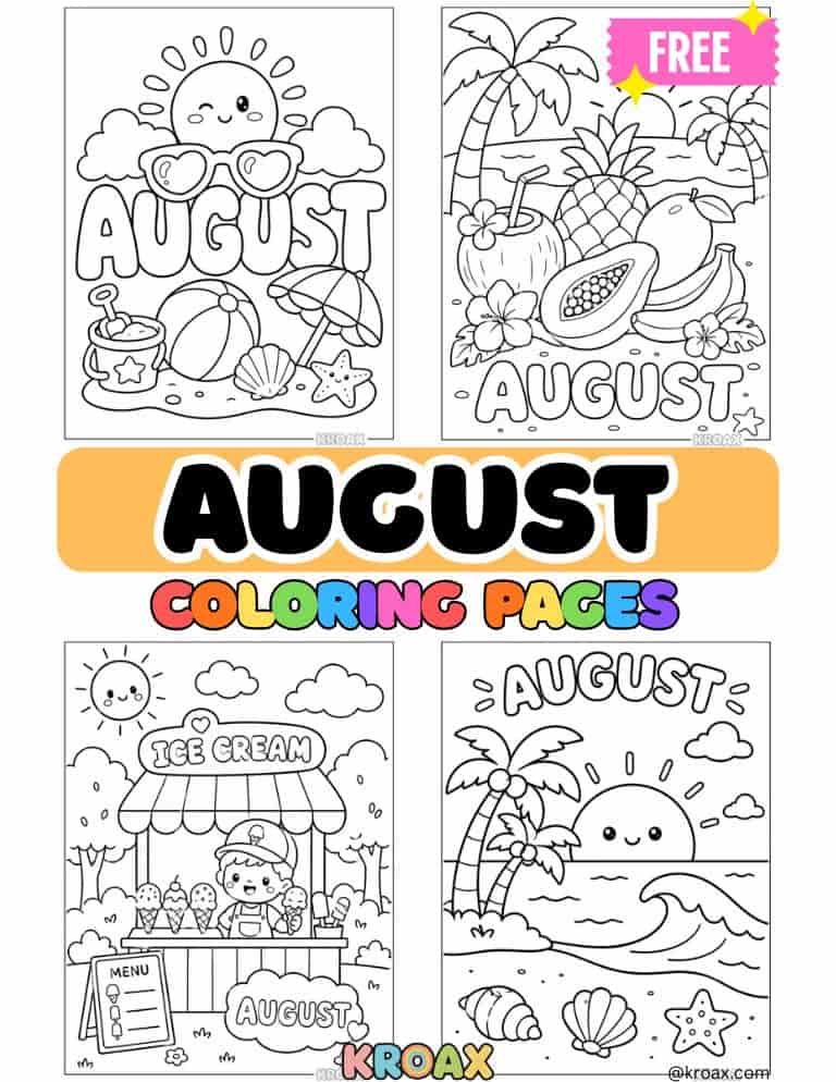 August Coloring Pages