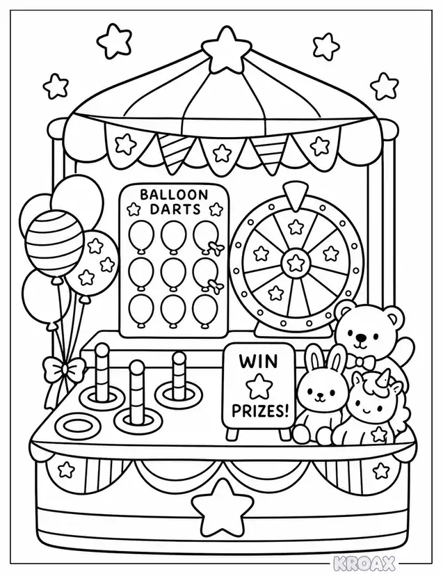 independence day carnival games and prizes printable coloring page