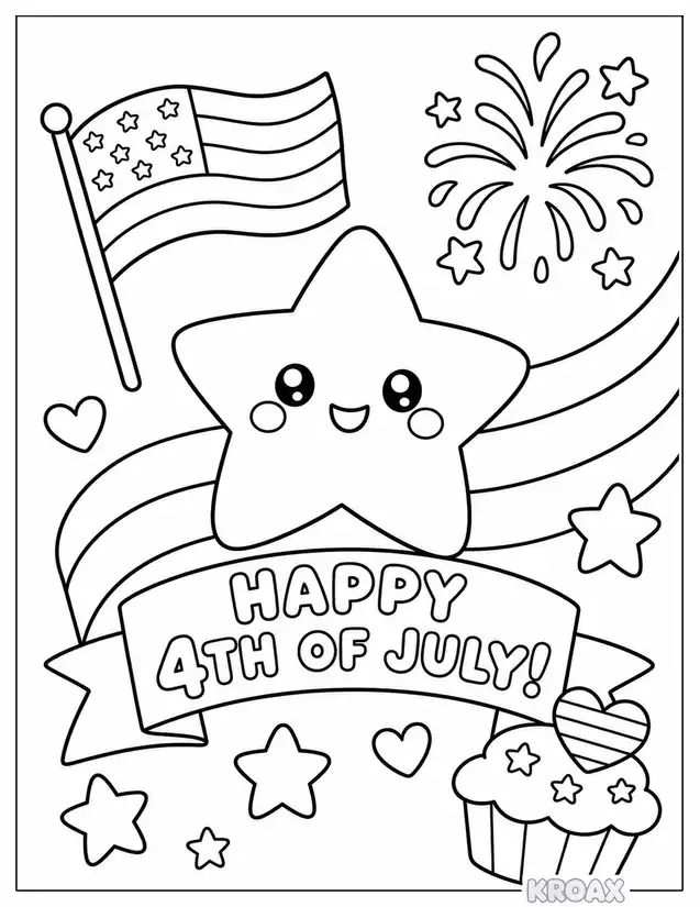 patriotic stars doodle page printable coloring page