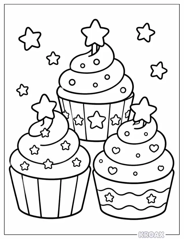 red white and blue cupcake decorations printable coloring page