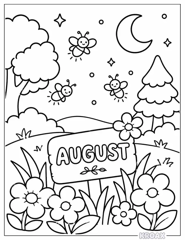 august firefly evening magic printable coloring page