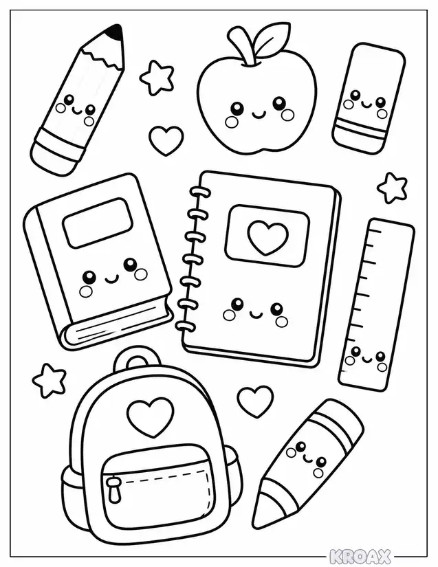 back to school doodle fun printable coloring page