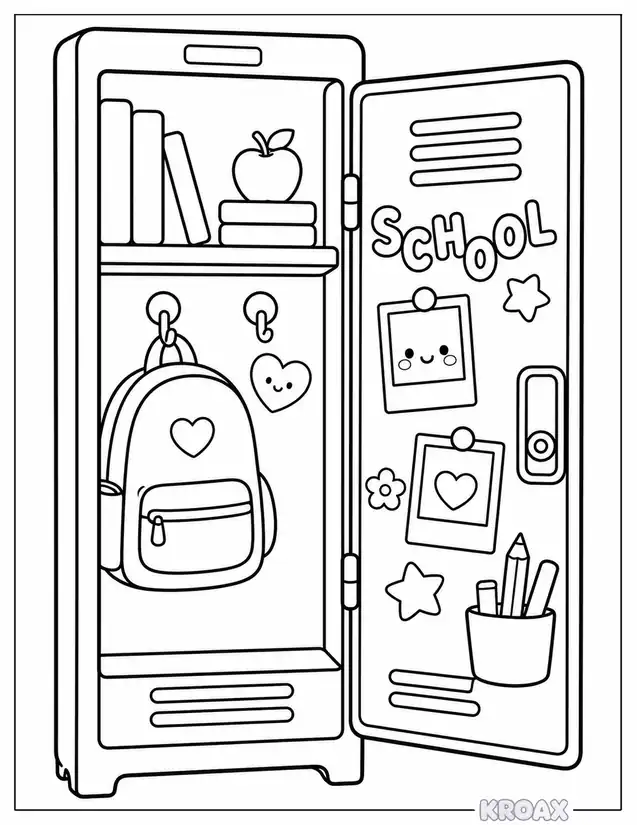 school locker decorations and accessories printable coloring page