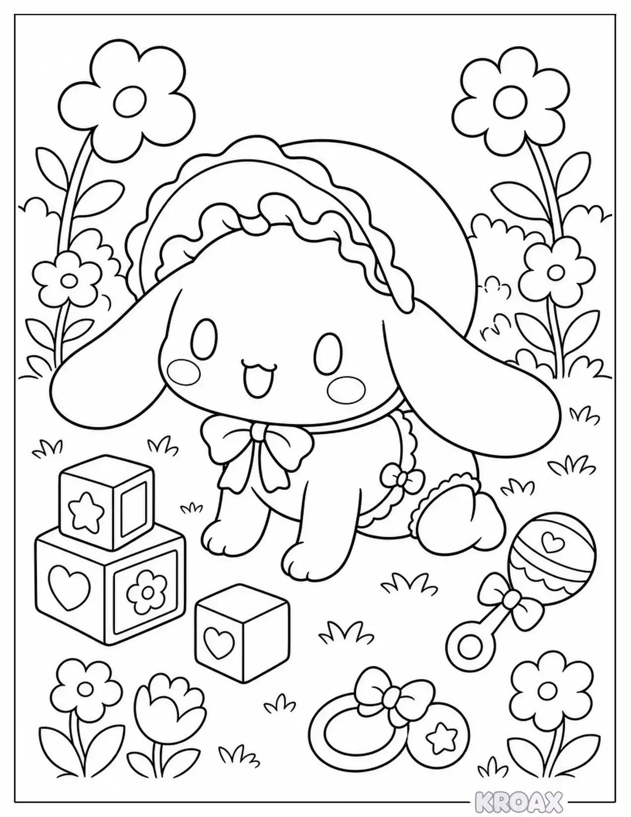 cinnamoroll baby style adventure printable coloring page