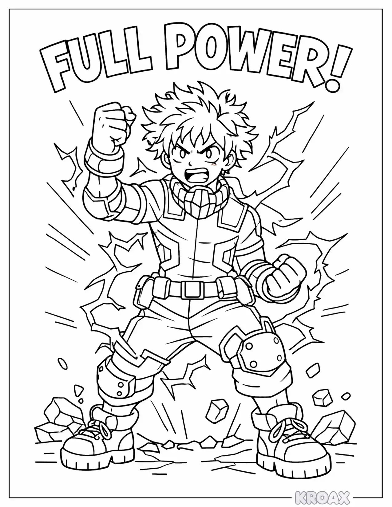 deku full power transformation printable coloring page