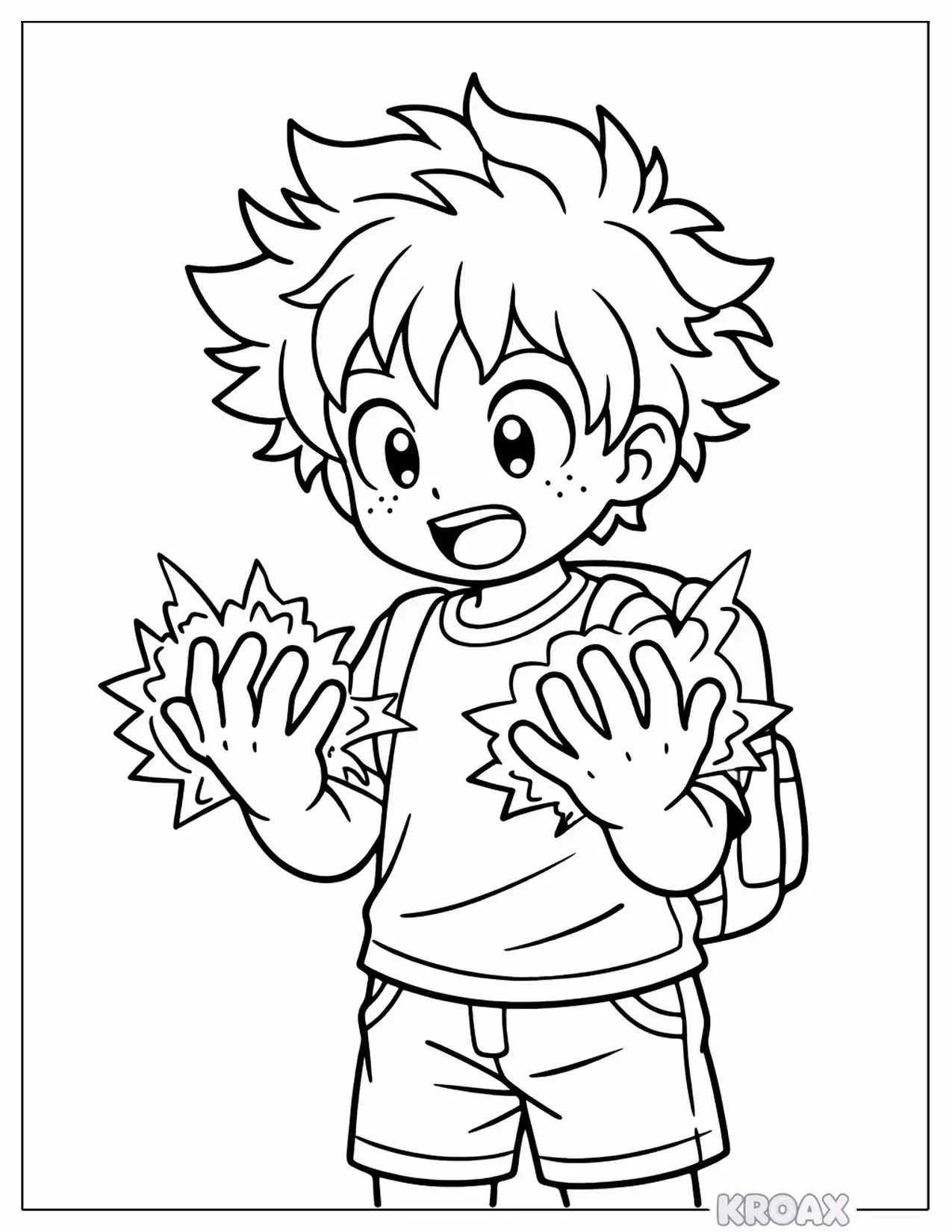 deku s quirk awakening moment printable coloring page