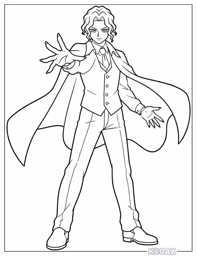 muzan kibutsuji villain pose printable coloring page