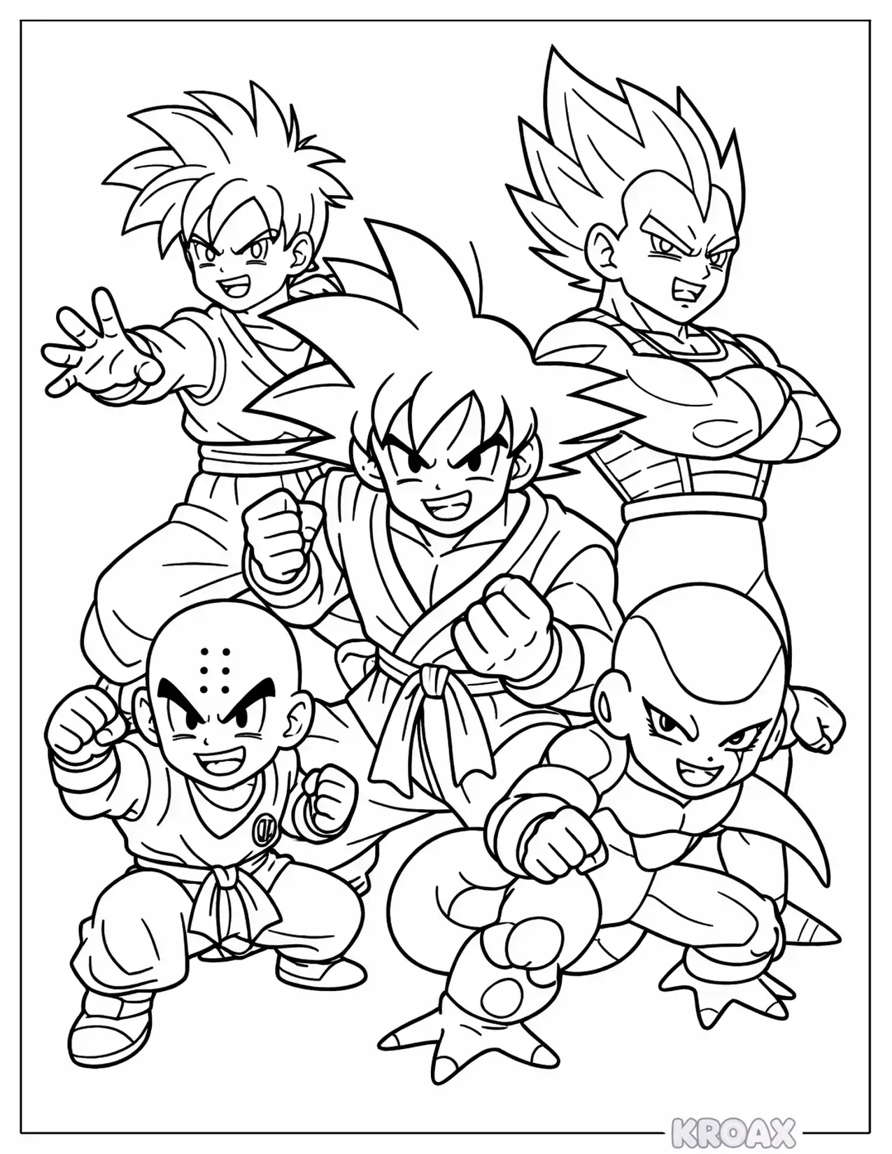dragon ball z character doodle collection printable coloring page