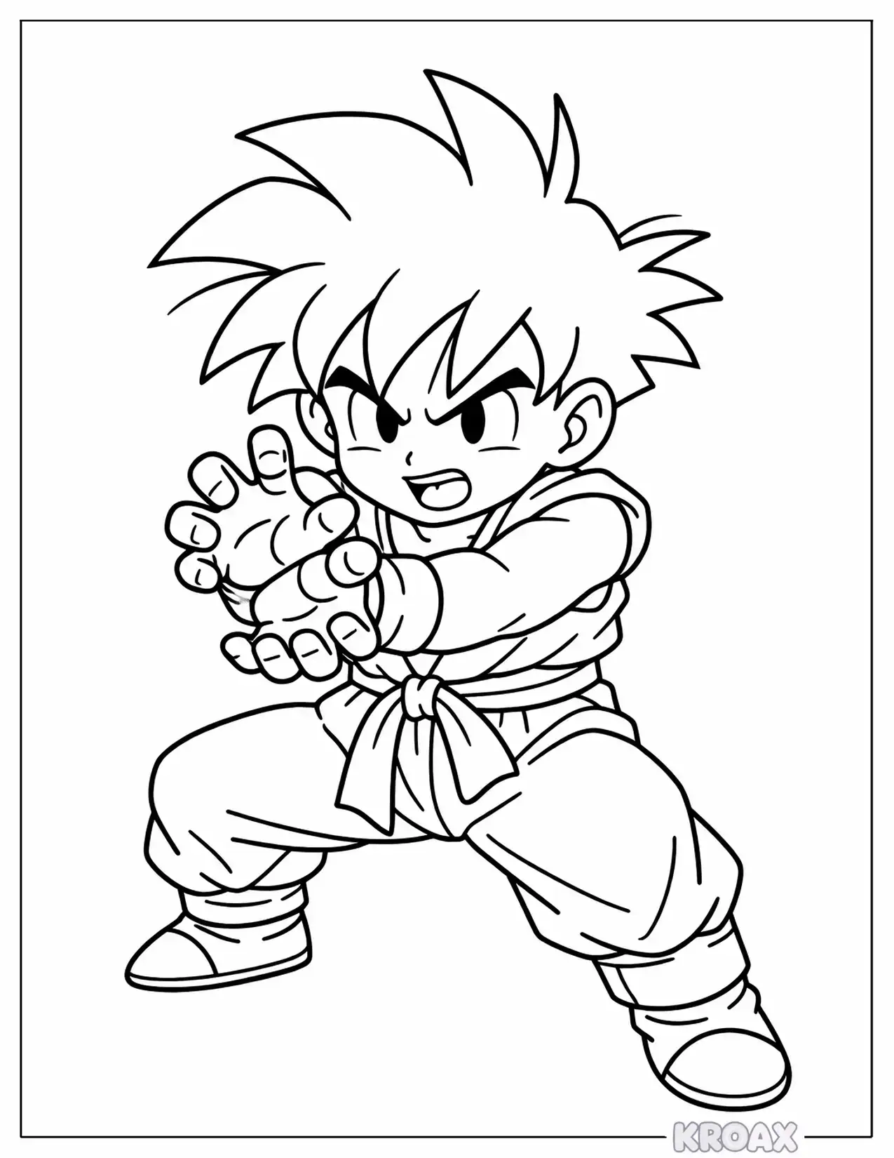 easy gohan mystic power awakening printable coloring page