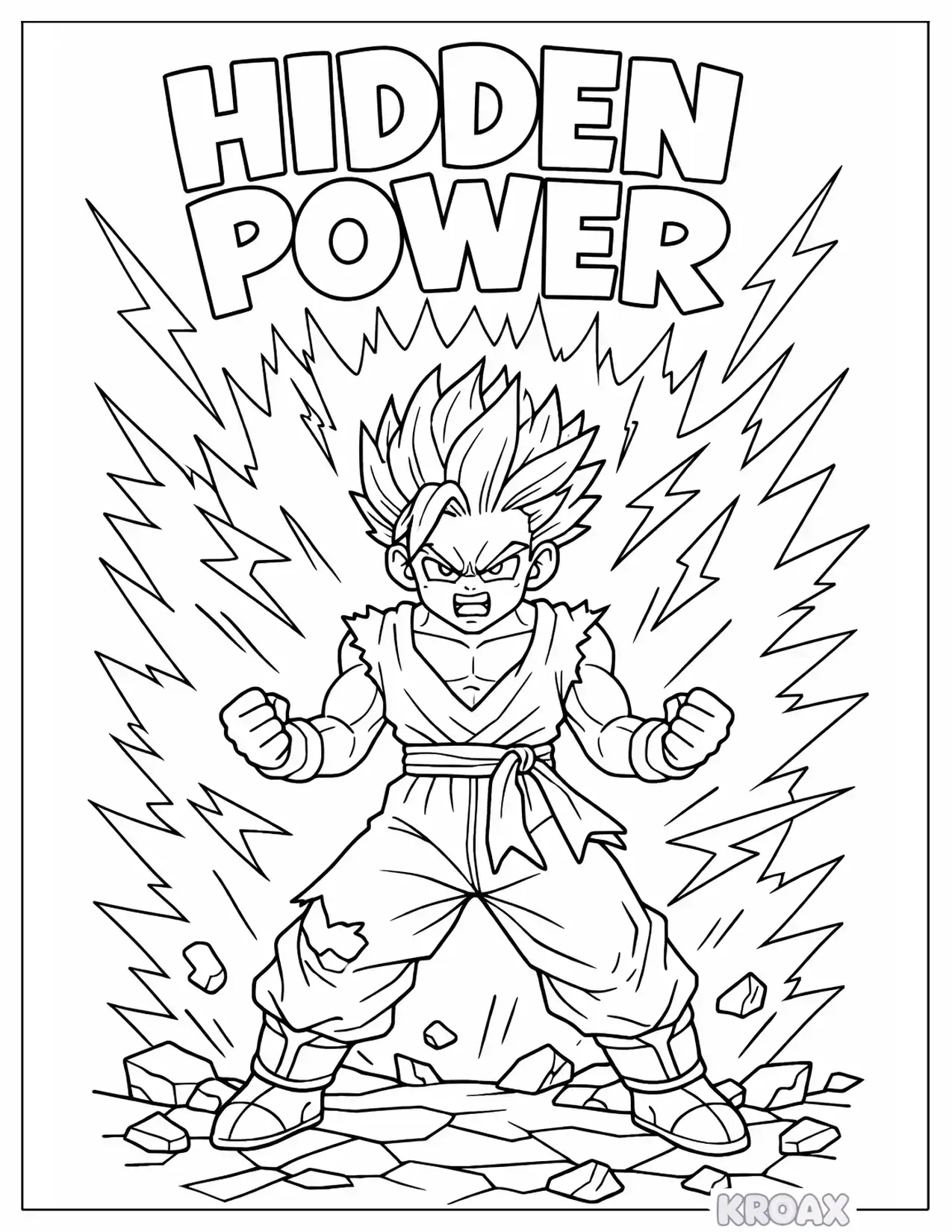 gohan unlocking hidden power burst printable coloring page