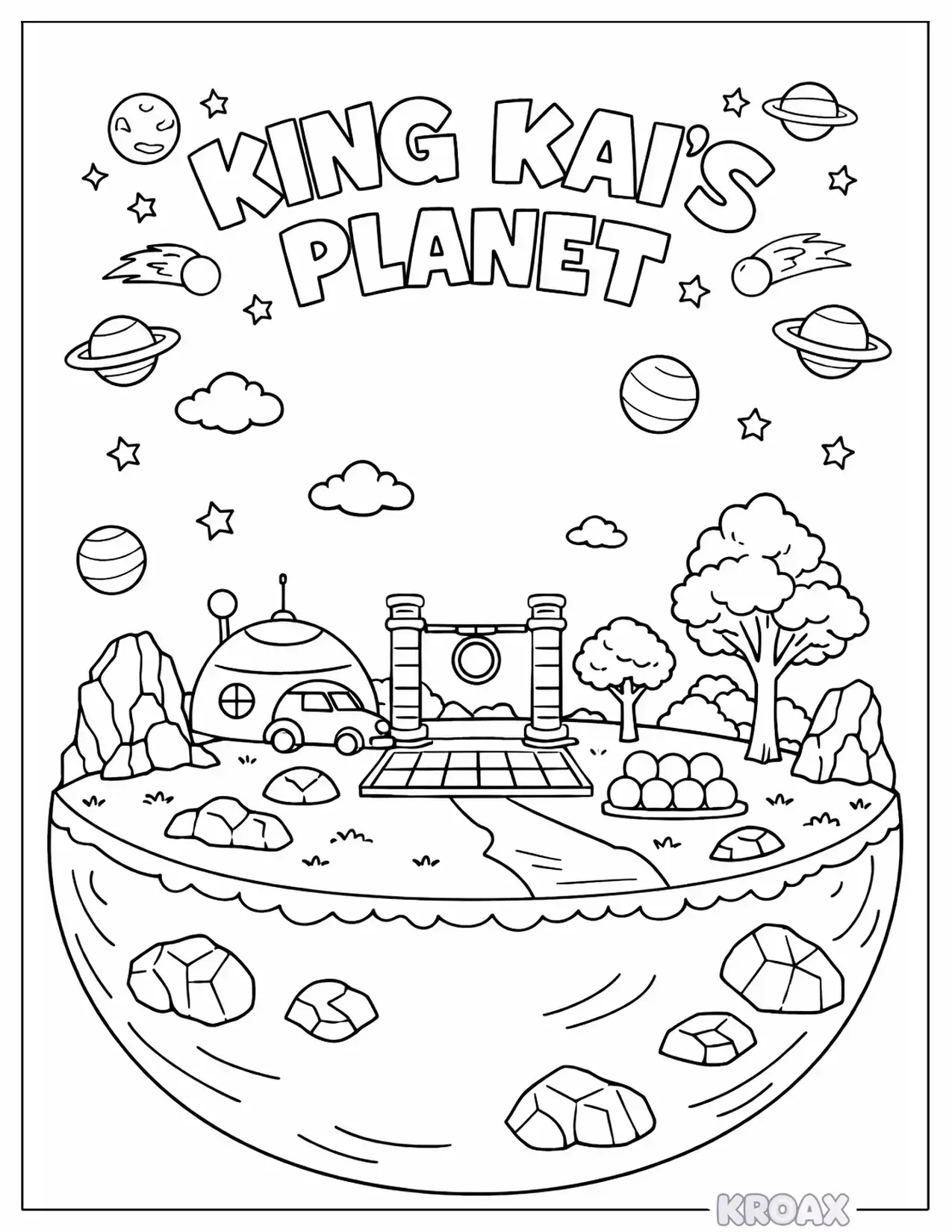 king kai s gravity training planet printable coloring page