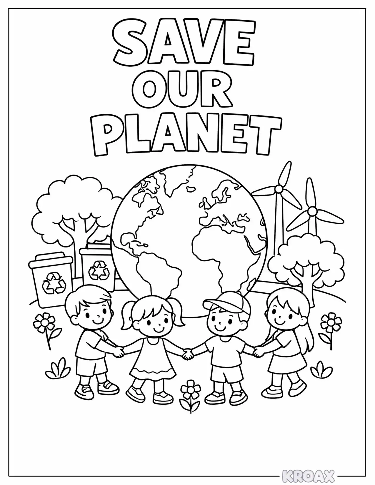 30 Earth Day Coloring Pages - Free Printable PDFs | Kroax