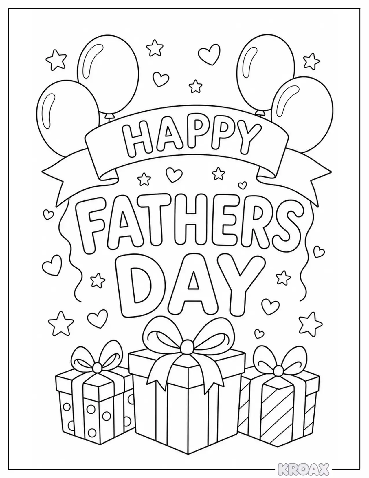 happy father s day celebration banner printable coloring page