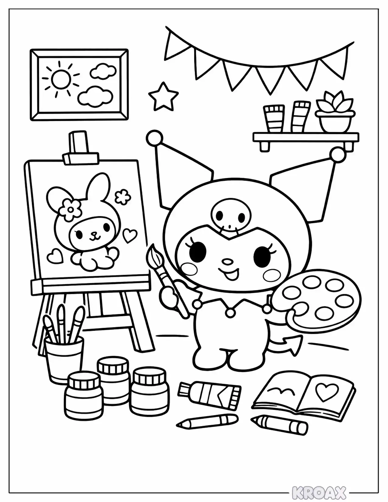 Kuromi Coloring Pages