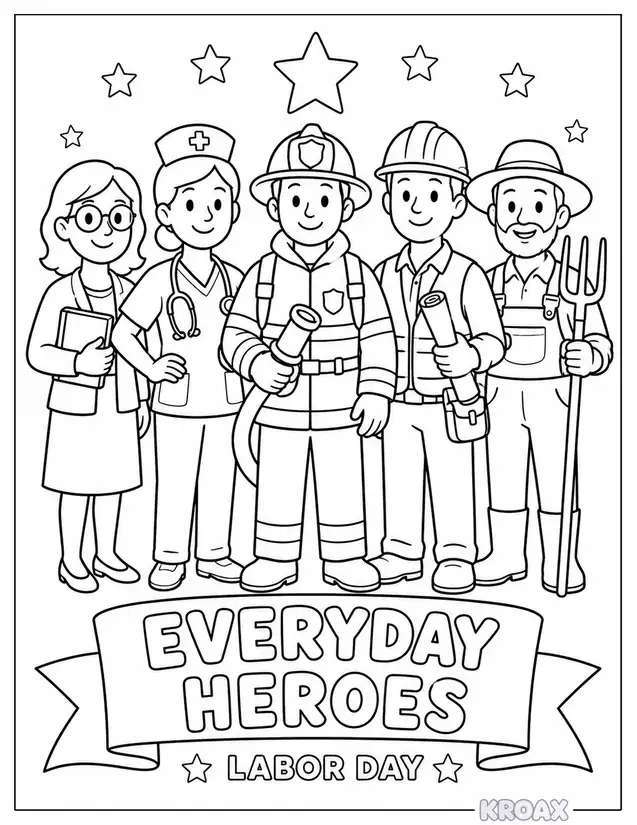 celebrating everyday heroes at work printable coloring page