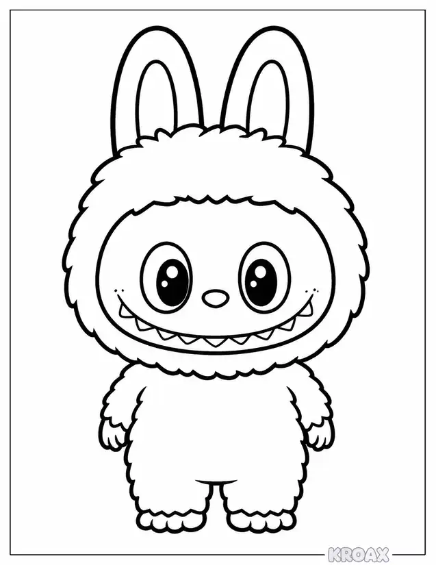 labubu classic character portrait printable coloring page