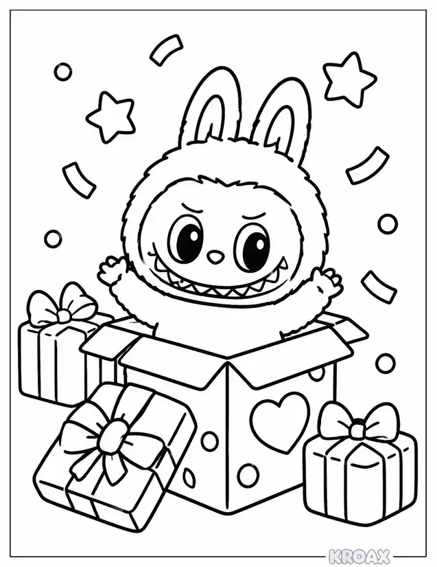 labubu surprise blind box printable coloring page