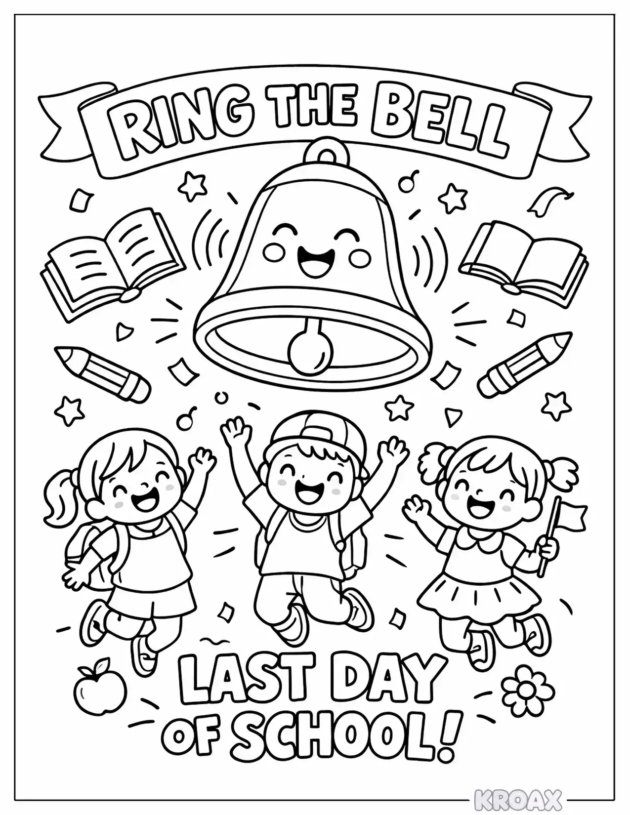 school bell ringing with joy printable coloring page