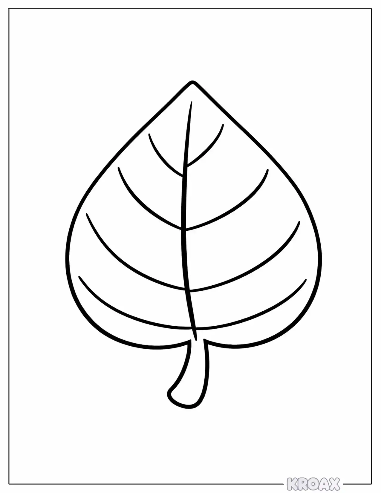easy single leaf for little hands printable coloring page