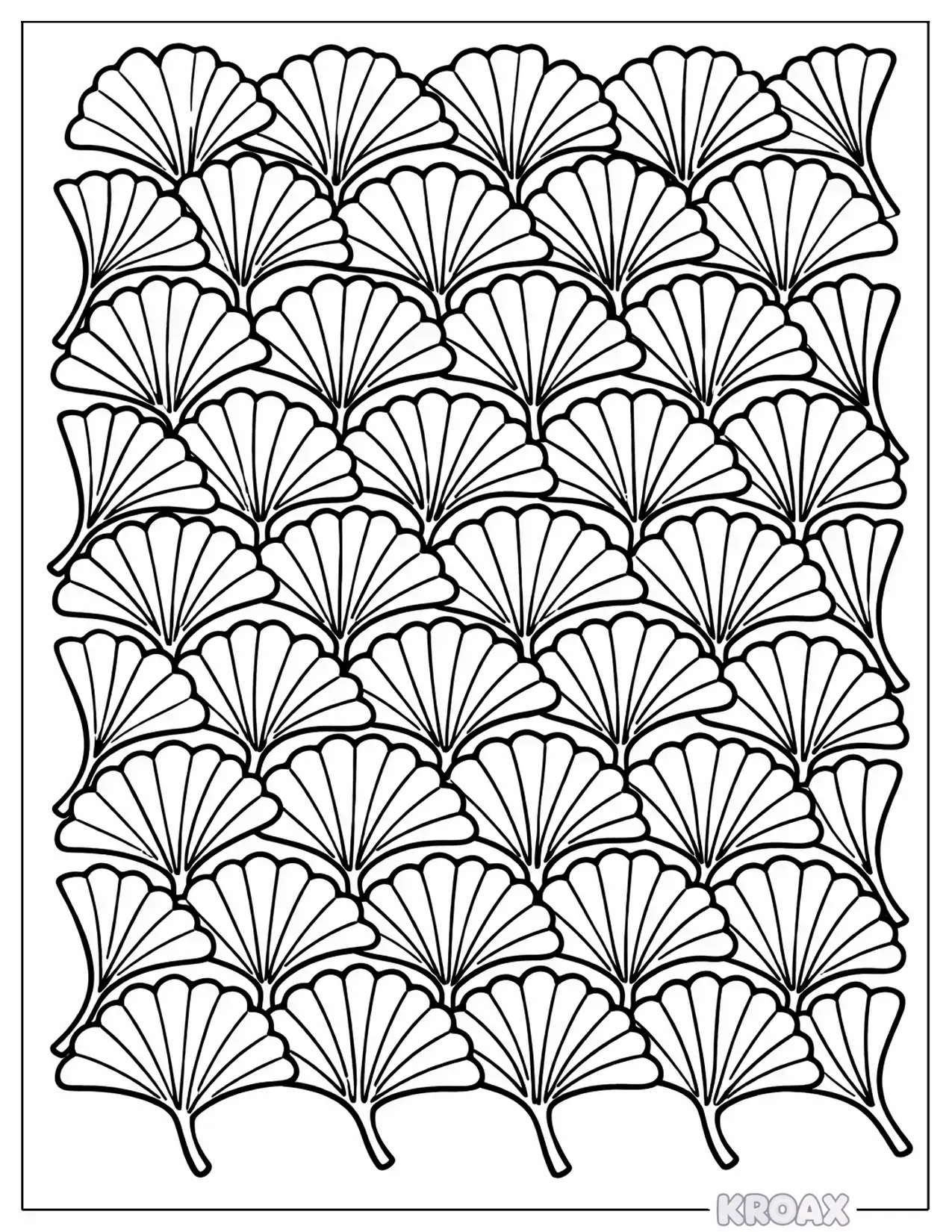 ginkgo leaf pattern coloring printable coloring page