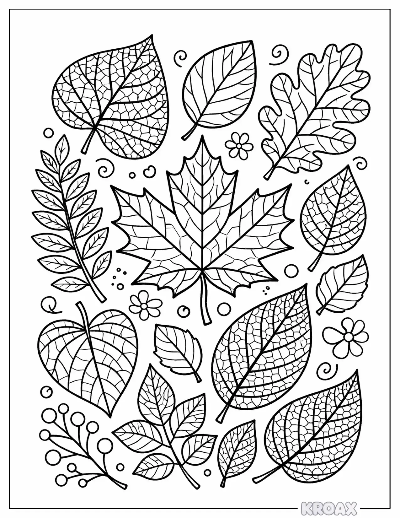 intricate leaf skeleton patterns for adults printable coloring page