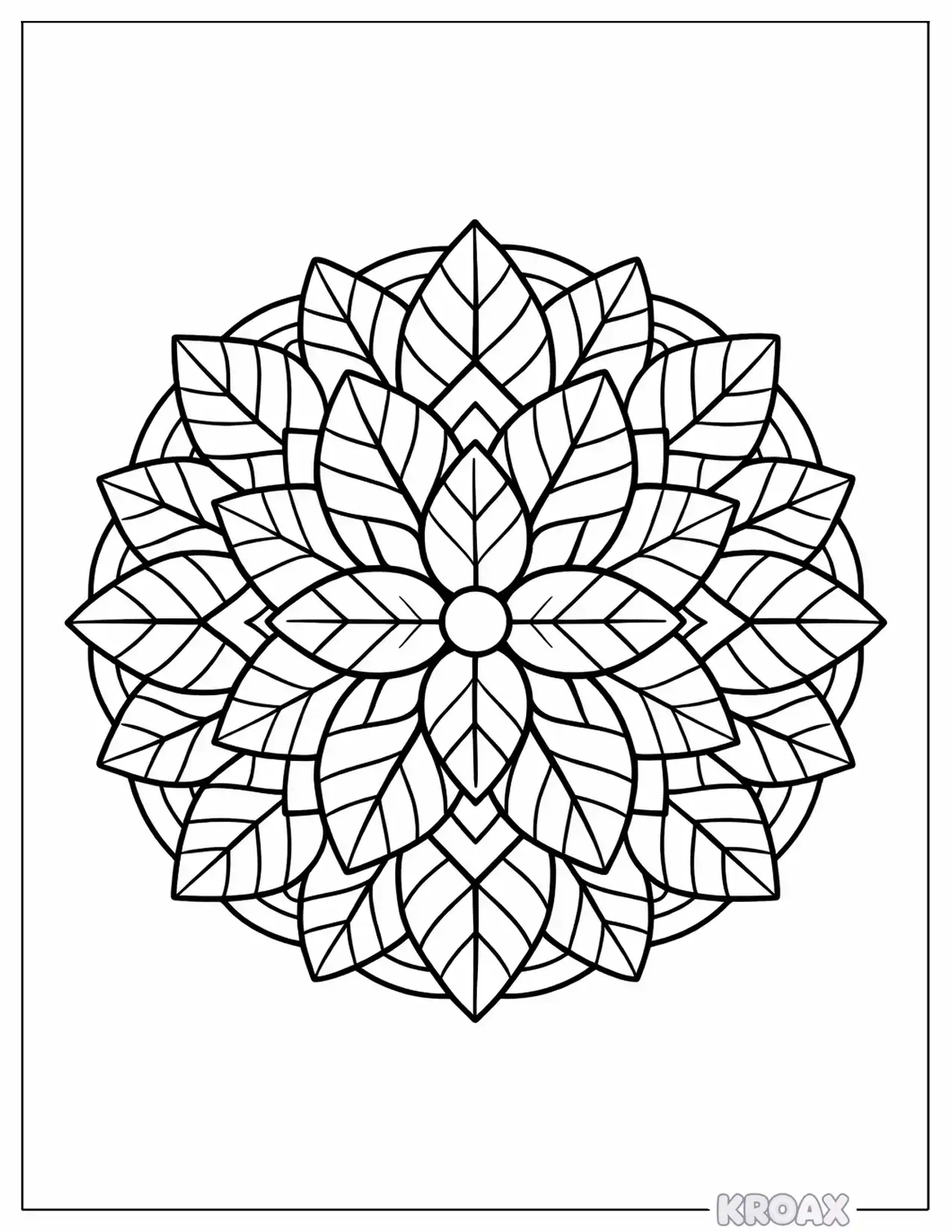 mandala leaf mosaic design printable coloring page