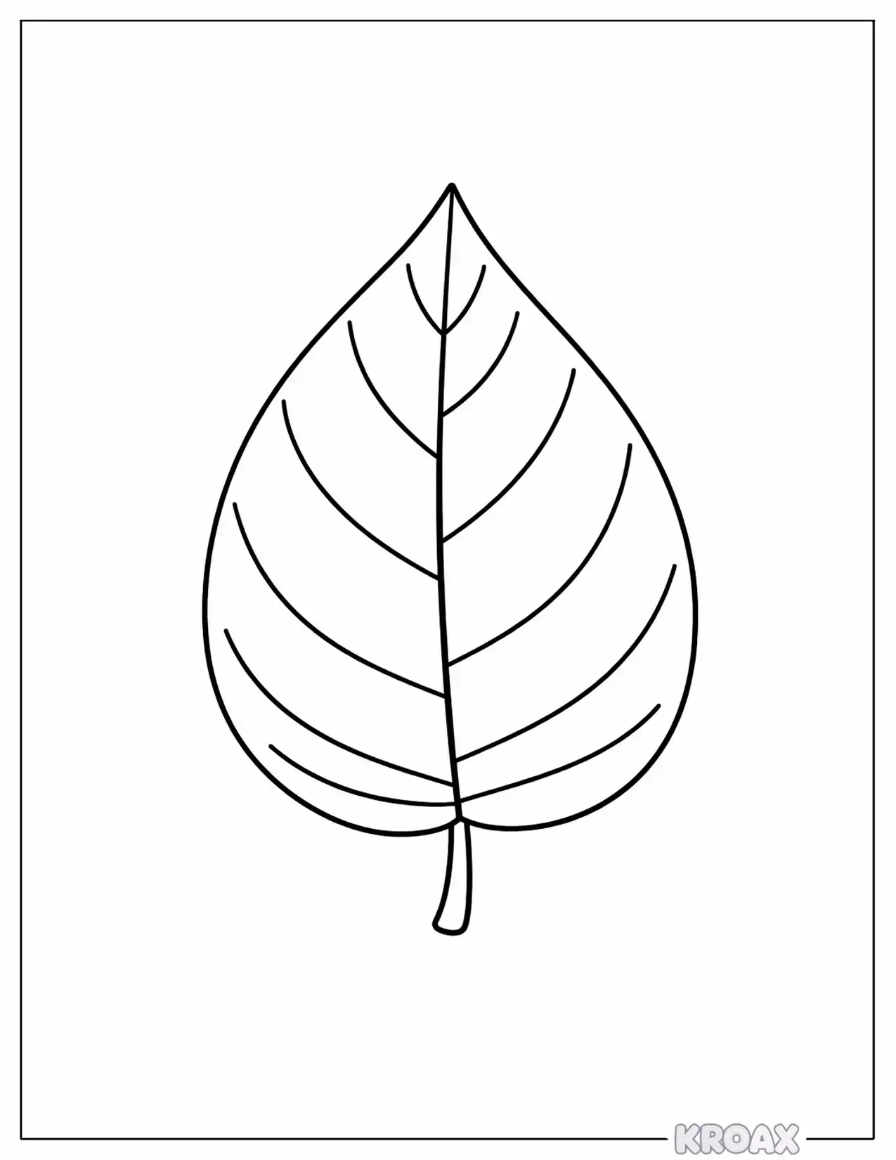 simple leaf outline for beginners printable coloring page
