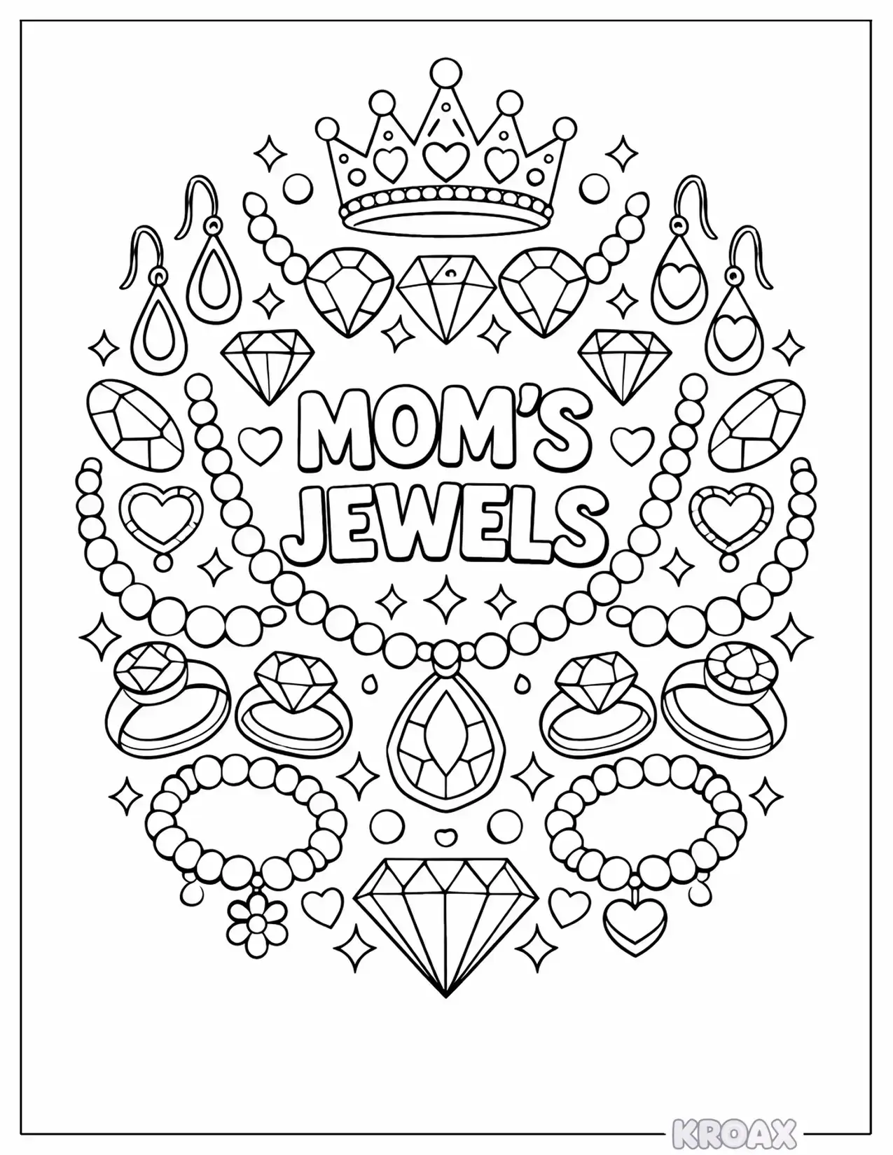 mom s jewelry collection mandala printable coloring page