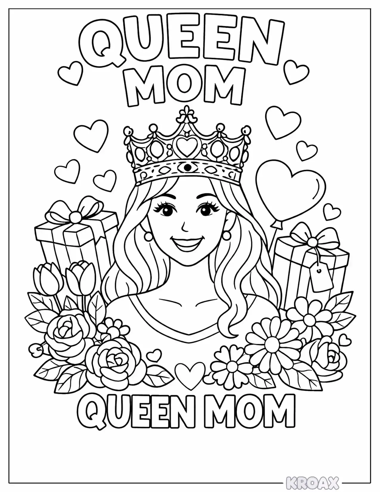 mom s royal crown day printable coloring page