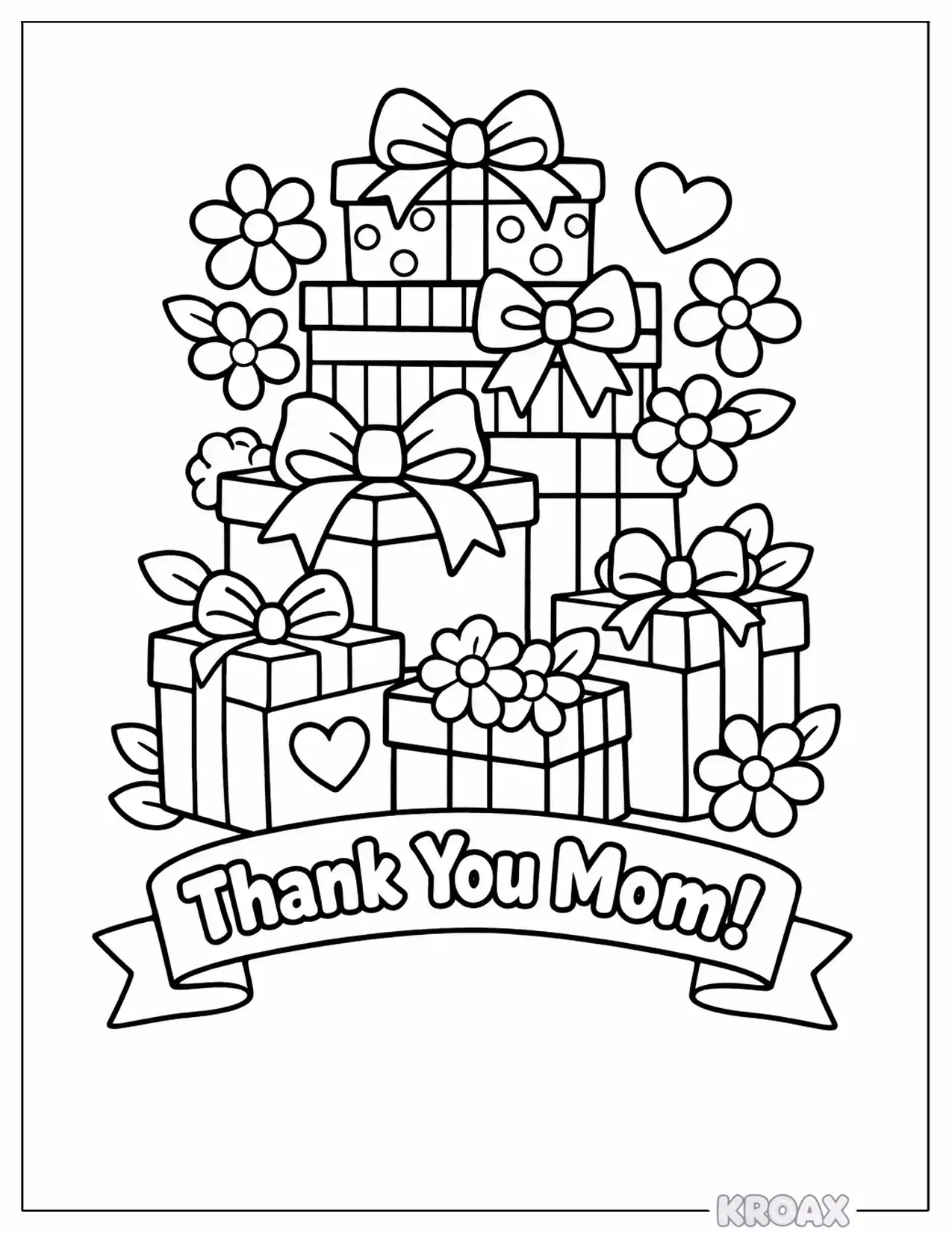 thank you mom gift printable coloring page