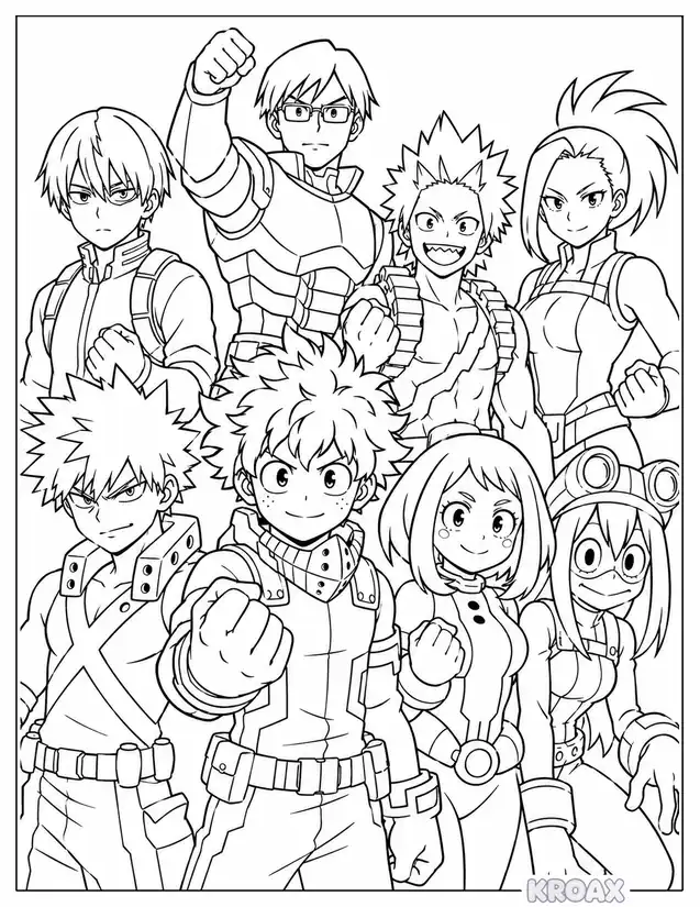 class 1 a united heroes formation printable coloring page