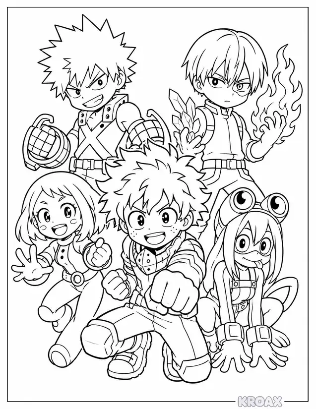 mightiest heroes kawaii collection printable coloring page