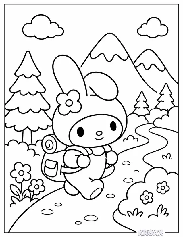 my melody chibi adventure printable coloring page
