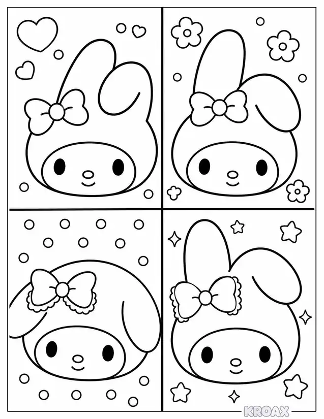 my melody face pop art printable coloring page