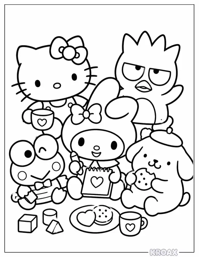my melody sanrio friends printable coloring page
