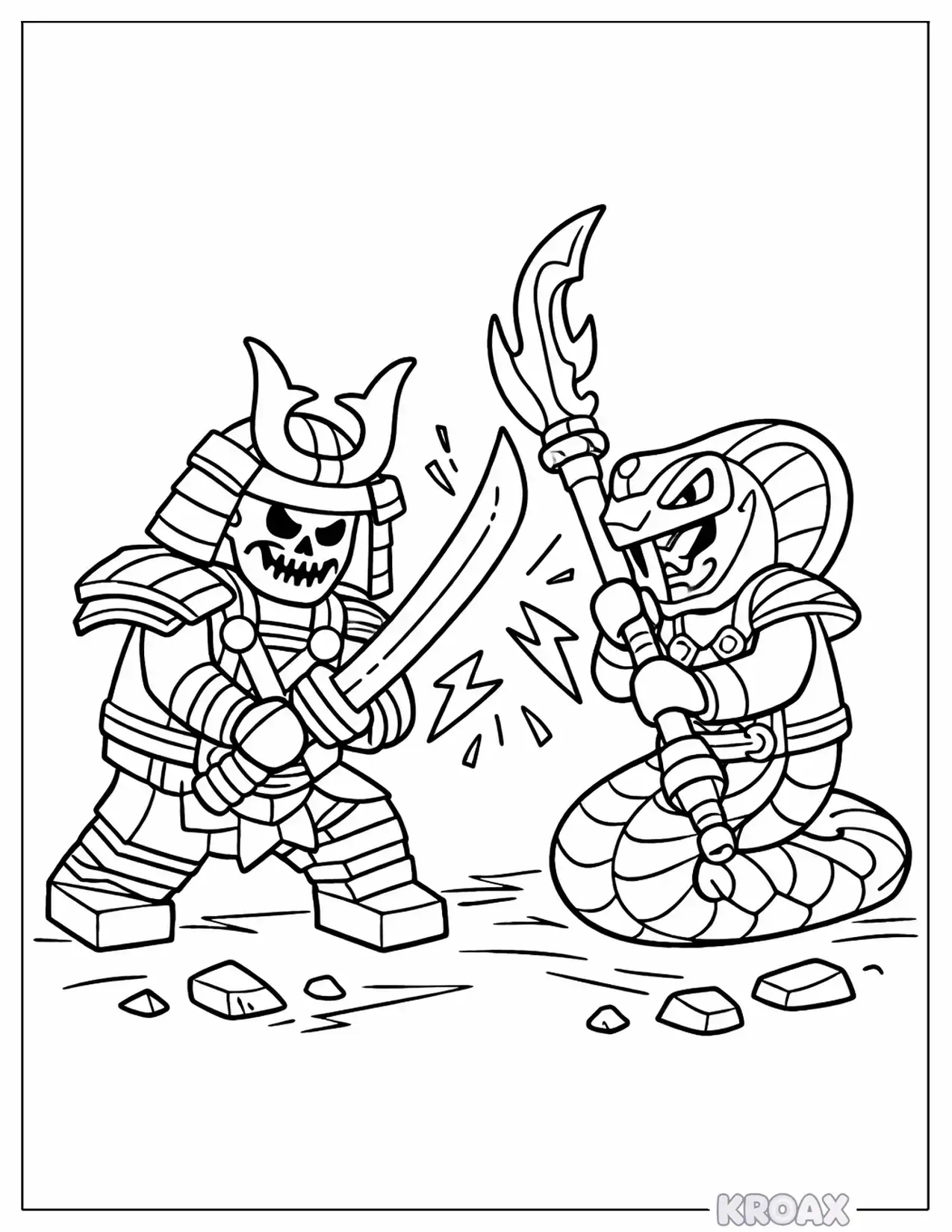 ninjago villain showdown face off printable coloring page