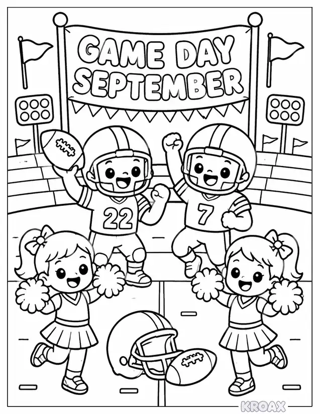 football game day celebration printable coloring page